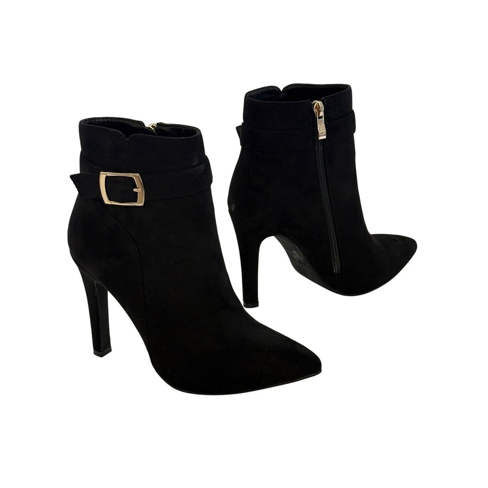 Idifu Dana‎ Ankle Bootie Sz 6.5 Faux Suede Buckle Sillito Whimsigoth Mob Wife